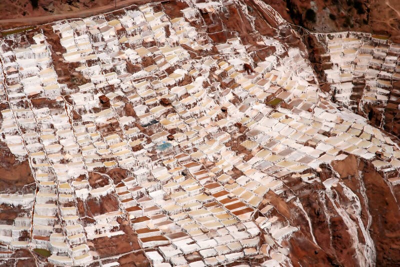 Traditional salt mine ( salinas ) in Maras in Peru. Traditional salt mine ( salinas ) in Maras in Peru