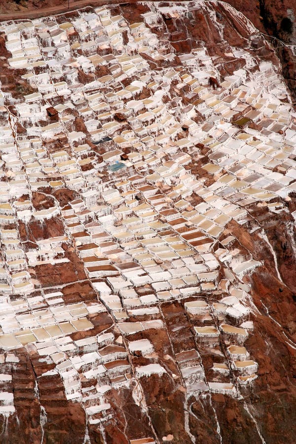 Traditional salt mine ( salinas ) in Maras in Peru. Traditional salt mine ( salinas ) in Maras in Peru