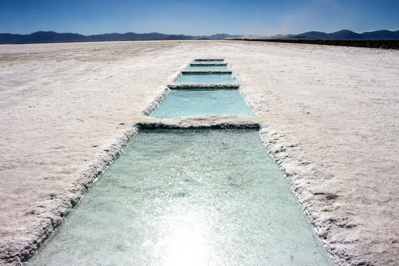 Saline Grandes, in Jujuy, l'Argentina fotografia stock Saline Grandes, in Jujuy, l'Argentina fotografia stock