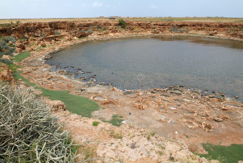Saline Lake Crater at Socotra Island Stock Photo Image of crater