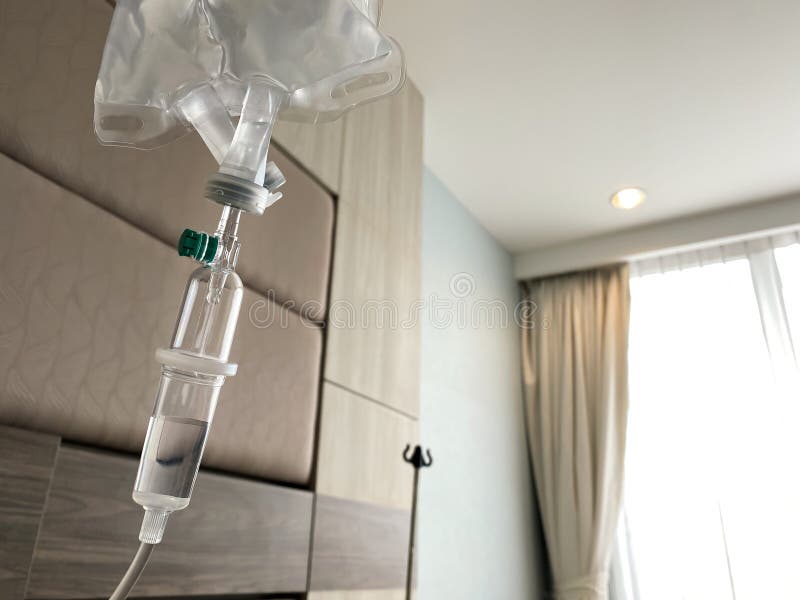 Saline Solution Drip for Treatment Patient in Hospital Stock Image ...