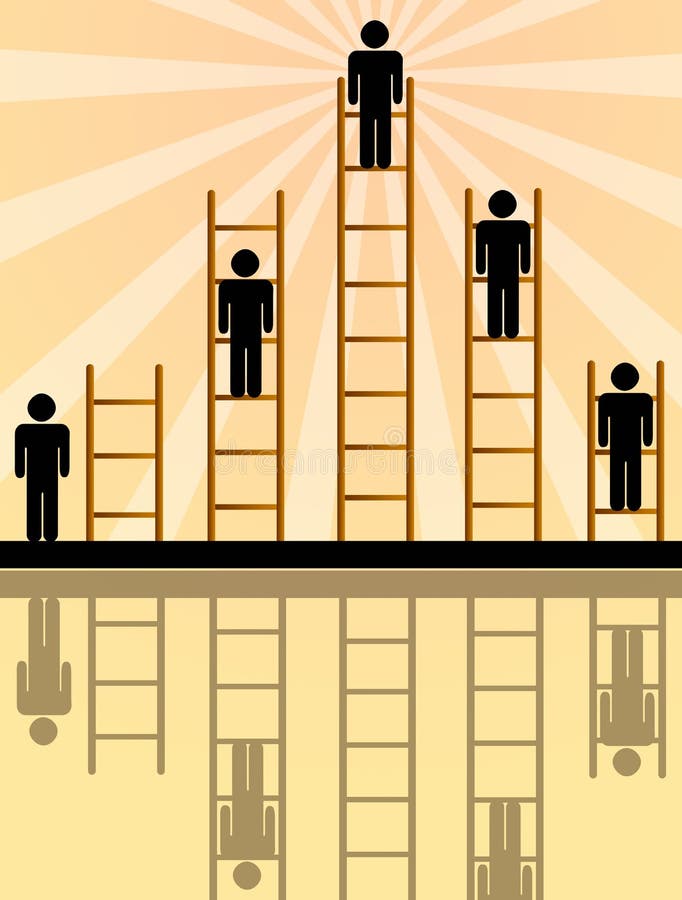 Climbing the ladder of hierarchy, career or life. Climbing the ladder of hierarchy, career or life
