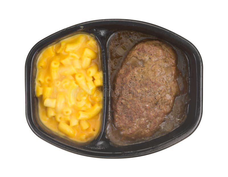 Salisbury Steak Meal with Macaroni and Cheese TV Dinner Stock Photo ...