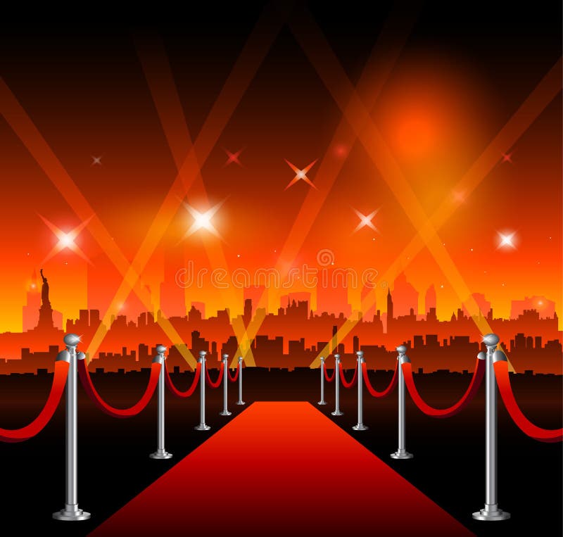 Salle de cinéma de tapis rouge de film de New York City illustration libre de droits Salle de cinéma de tapis rouge de film de New York City illustration libre de droits