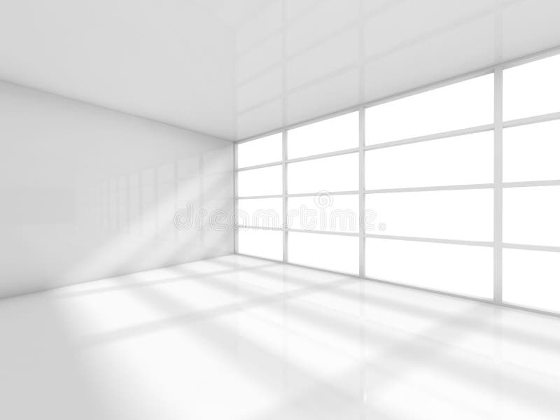 Salle intérieure et vide blanche abstraite 3d de bureau illustration libre de droits Salle intérieure et vide blanche abstraite 3d de bureau illustration libre de droits