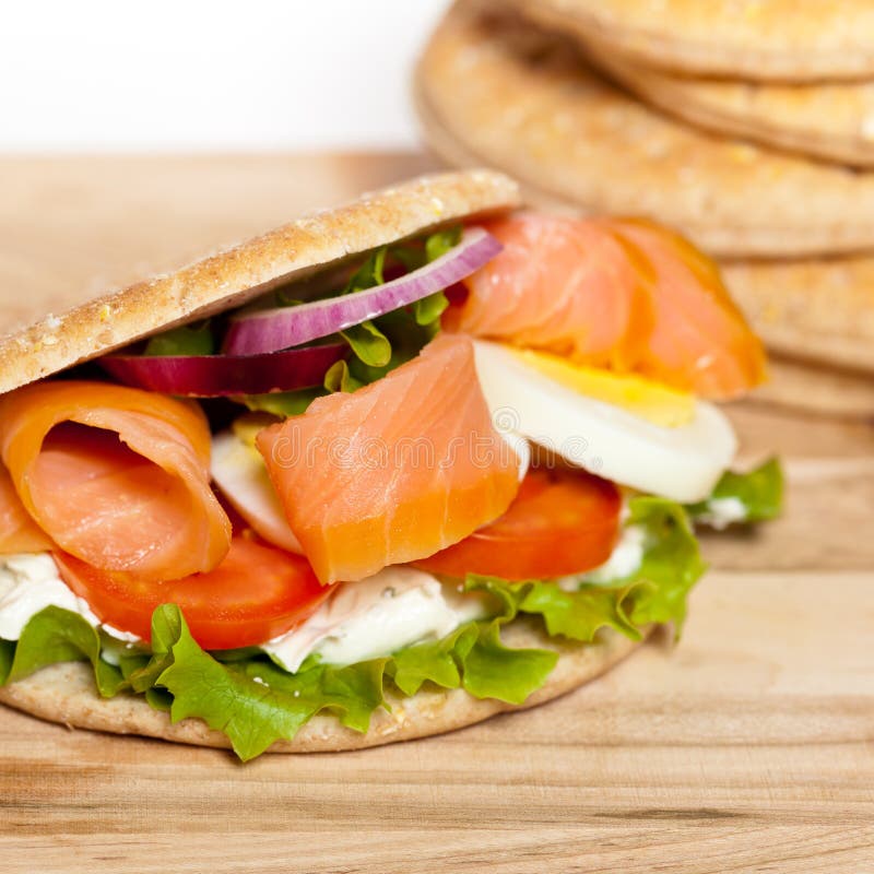 Salmon Bagel Sandwich stock photo. Image of cuisine, dill 38797630