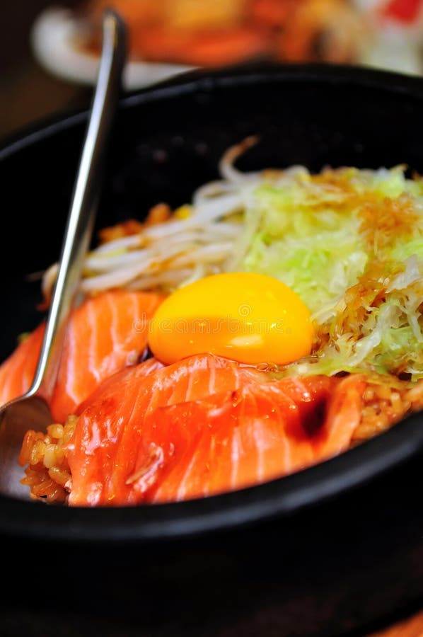 Salmon bibimbap