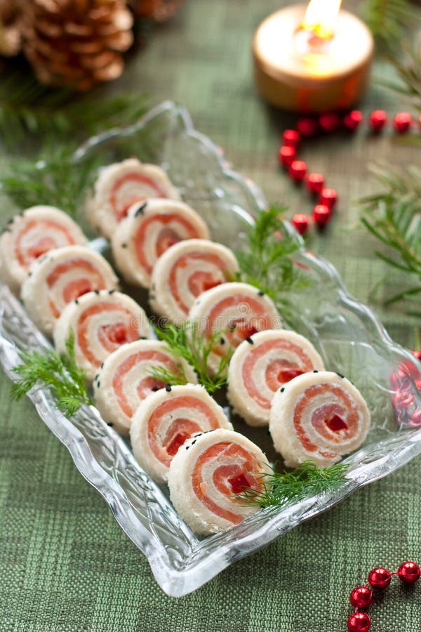 Salmon Bread Rolls Appetizers Royalty Free Stock Photos Image 18095328