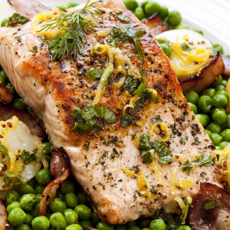 Salmon Dinner stock photo. Image of fillet, grilled, tuna 2818524