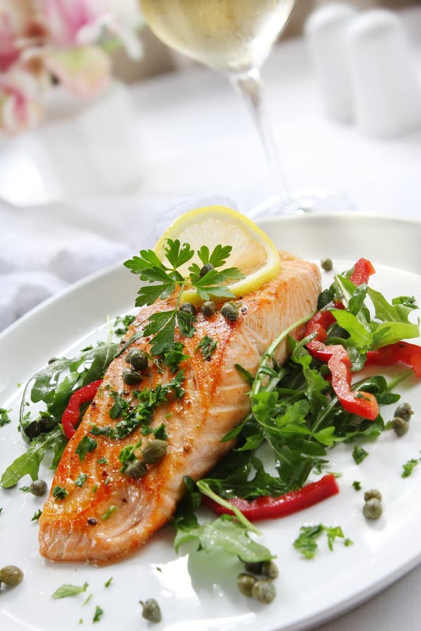 Salmon Dinner stock photo. Image of fillet, grilled, tuna 2818524