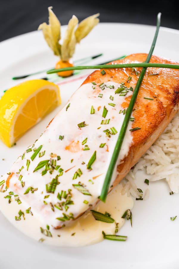 Salmon Dinner stock photo. Image of healthy, cooked, gourmet 2601984