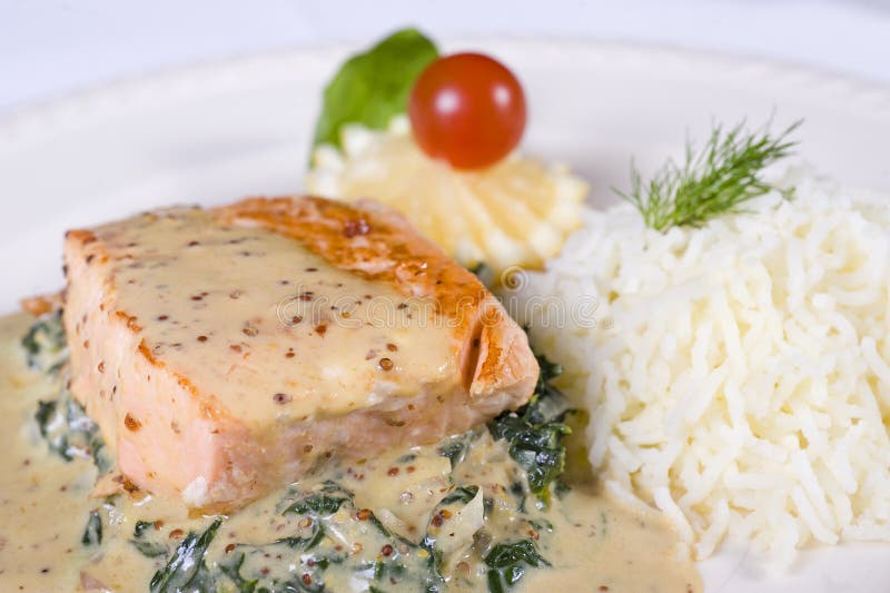 Salmon fillet a la carte meal