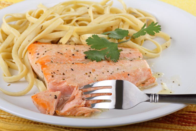 Salmon Fillet Meal stock image. Image of fork, fillet - 19755647