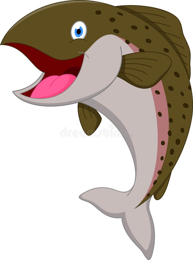 Salmon Fish cartoon royalty free illustration