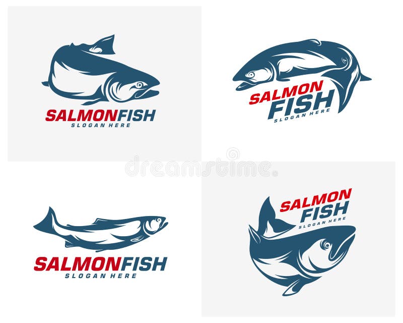 Salmon Fish Logo Design Vector. Fishing Logo Design Template