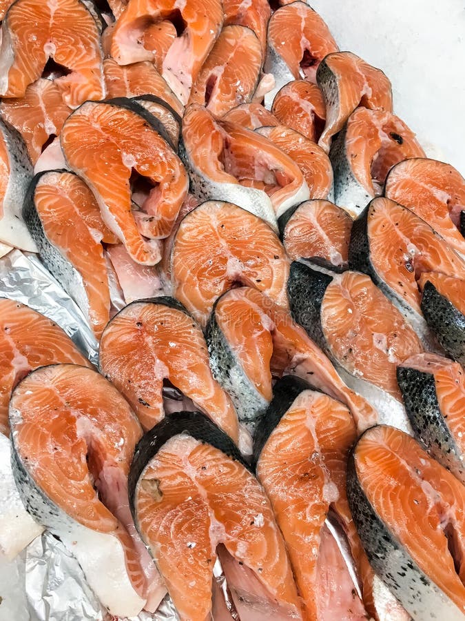 Salmon in Fish Market stock image. Image of bream, catch 77855855