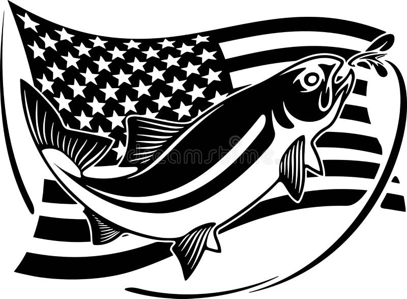 Salmon Fish US - Fishing Logo. Template Club Emblem. Fishing Theme Vector  Illustration Stock Vector - Illustration of hunting, sport: 222446433