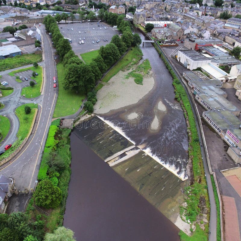 Bridge Over River with Salmon Ladder Stock Photo Image of color