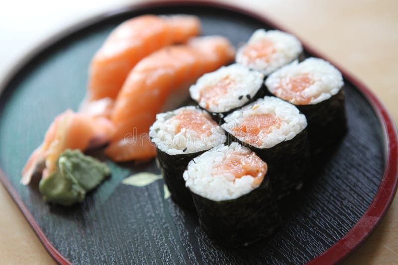 Salmon Maki Sushi, Japanese Food Stock Image Image of nori, east
