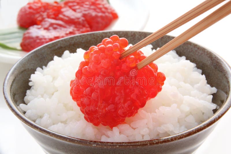 Salmon Roe with Rice, Japanese Food Stock Photo Image of sockeye, souvenir 80432510