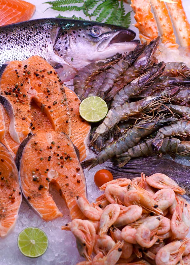 Salmon with seafood stock photo. Image of horizontal 11619772