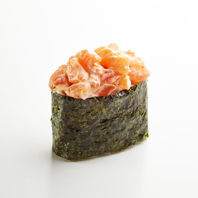 Salmon Seaweed Gunkan stock image. Image of appetizer - 88168565