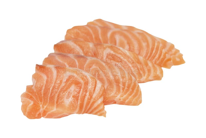 Salmon Slices Isolated On White Background Stock Photo - Image of ...