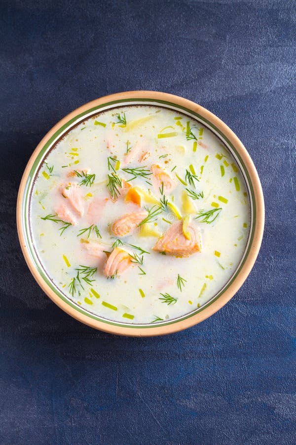 Salmon Soup. Creamy Hearty Salmon Fish Soup. Clean Eating, Healthy and ...