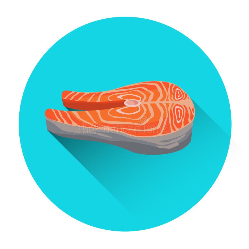 Salmon Steak Seafood Fish Fresh-Lebensmittel-Ikone stock abbildung Salmon Steak Seafood Fish Fresh-Lebensmittel-Ikone stock abbildung