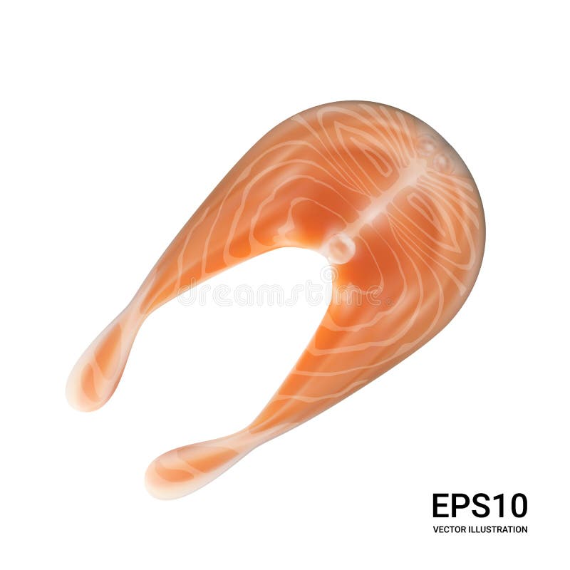 Salmon Steak Vector Illustration crudo stock de ilustración Salmon Steak Vector Illustration crudo stock de ilustración