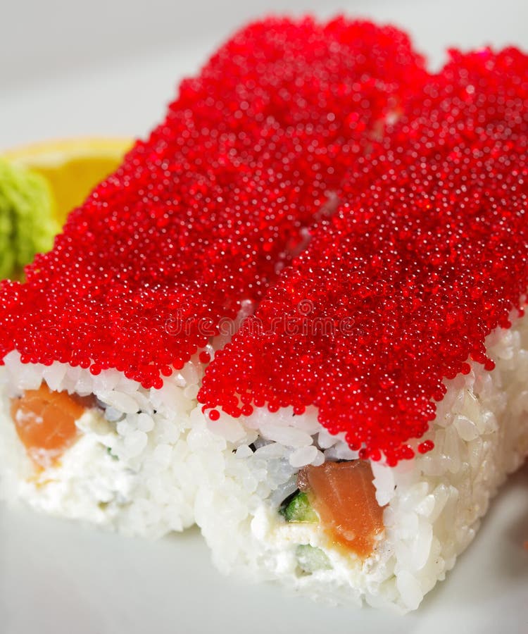 Salmon And Tobiko Maki Sushi Royalty Free Stock Photos Image 11614138