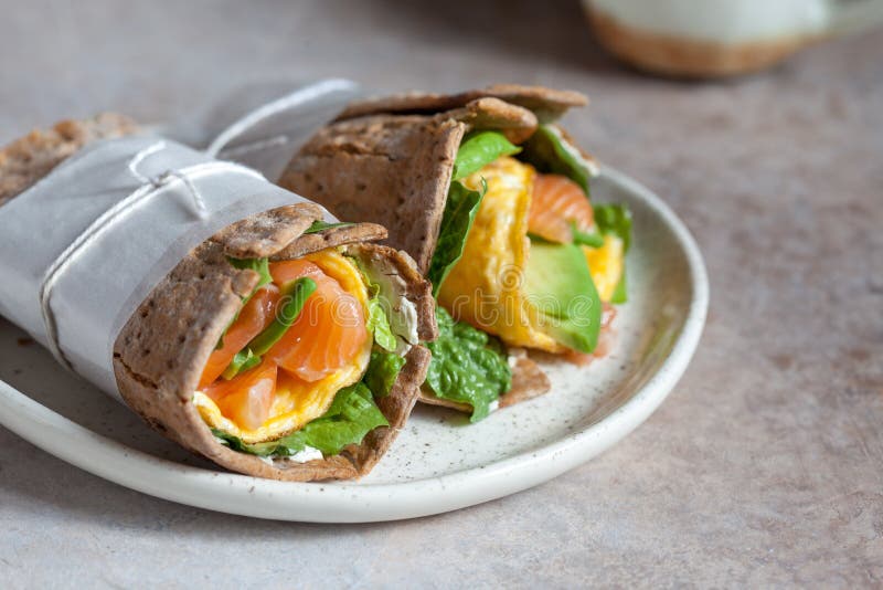 Salmon Tortilla Rollups stock photo. Image of wrap 193994028