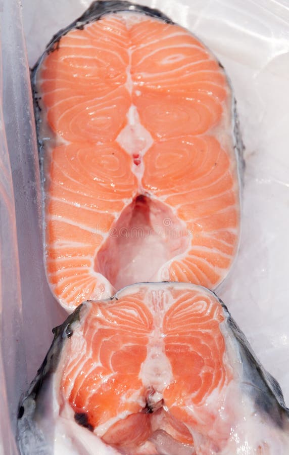 Salmon филе на льде стоковые изображения Salmon филе на льде стоковые изображения
