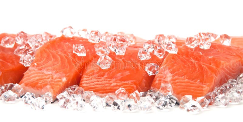 Salmoni su ghiaccio immagini stock libere da diritti Salmoni su ghiaccio immagini stock libere da diritti