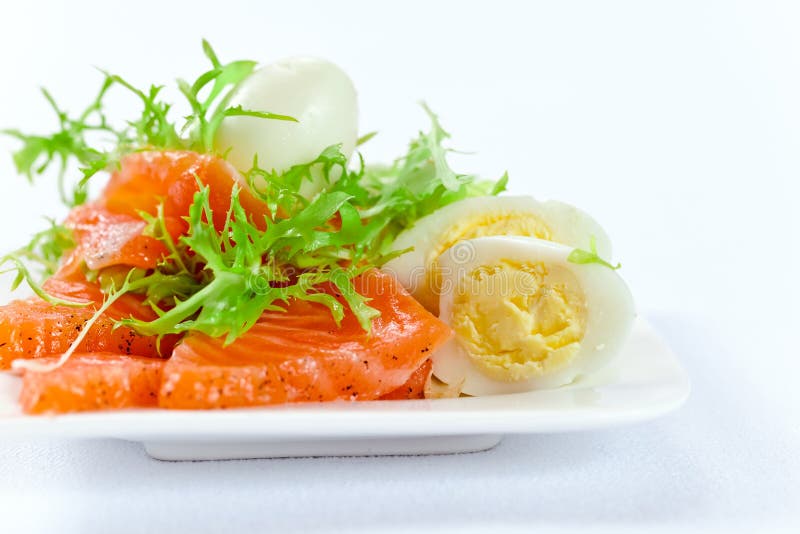 Salmão com ovo foto de stock royalty free