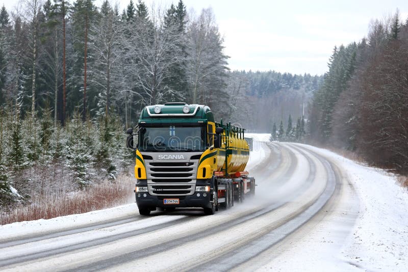 Trucking on Winter Highway