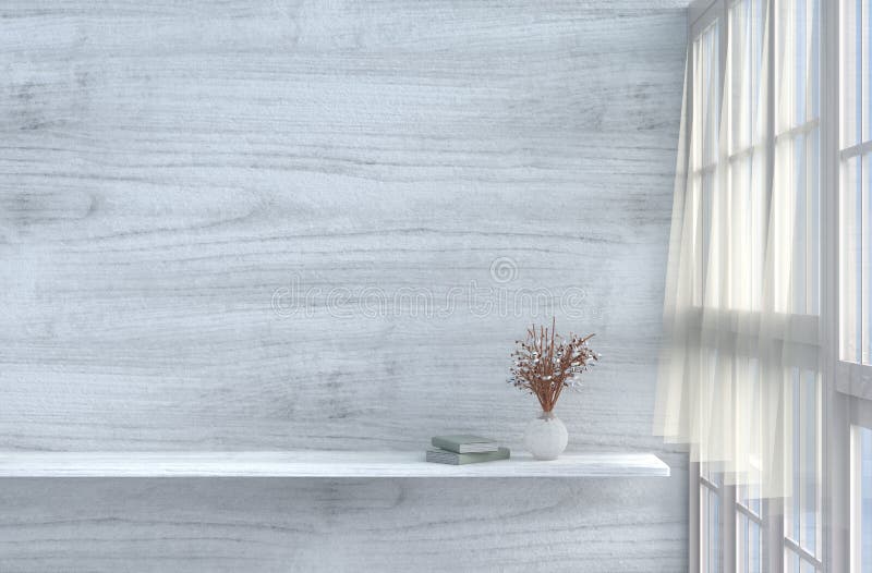 Salone bianco decorato con la rosa di rossi carmini royalty illustrazione gratis