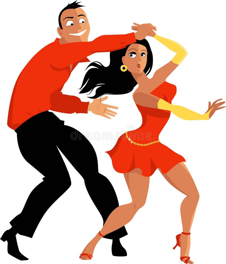 Salsa Danserend Dancers Paar Vectorillustratie Vector Illustratie