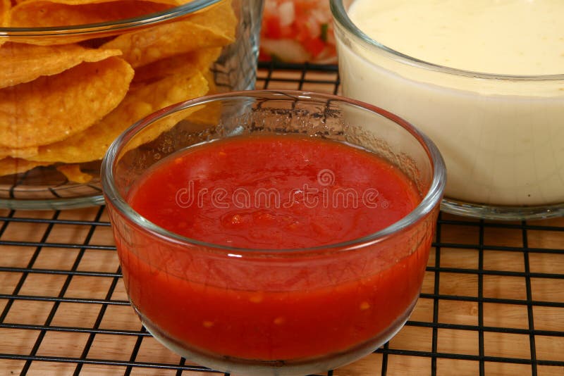 Salsa Nachos And Cheese Dip Picture. Image 6288455