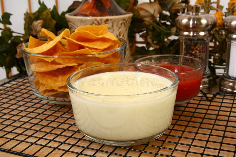 Salsa Nachos and Cheese Dip Stock Photo Image of extra, party 6289838