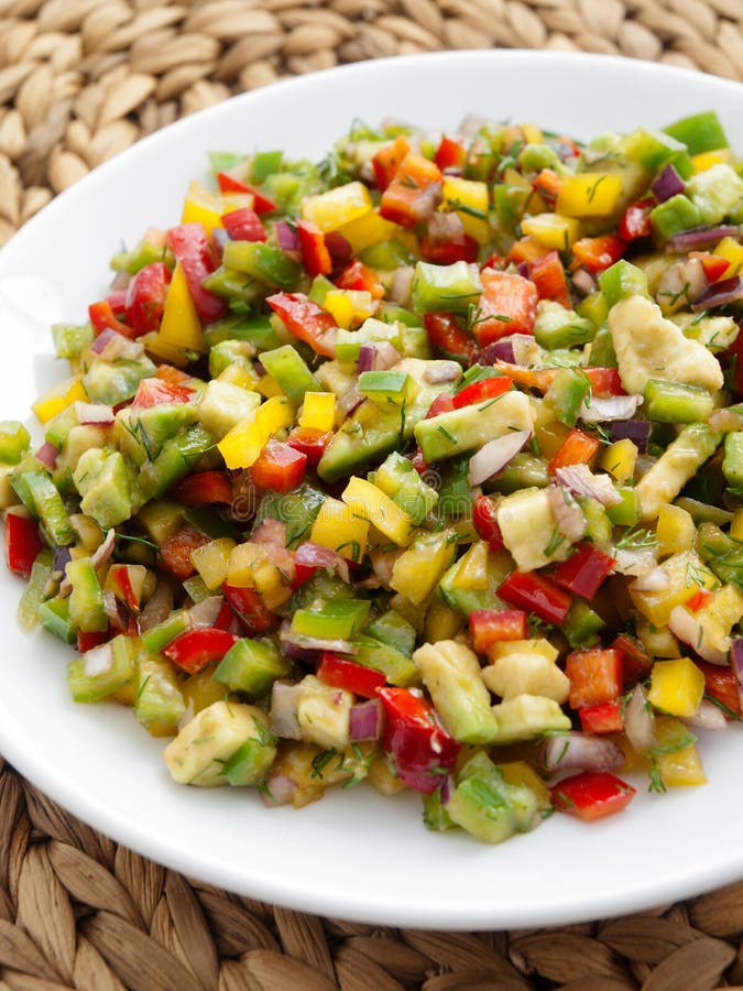 Salsa with red and green peppers