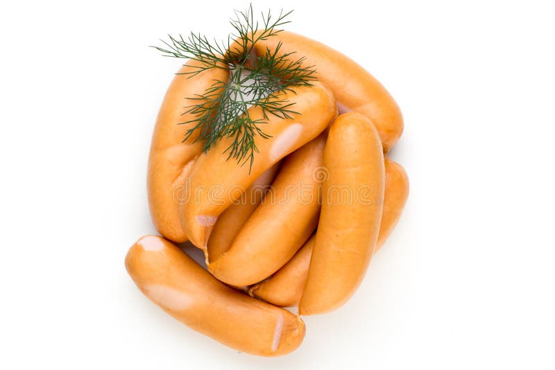 Salsiccia di maiale isolata su fondo bianco immagini stock Salsiccia di maiale isolata su fondo bianco immagini stock