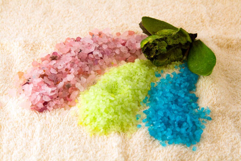 Salt bath towel on stock photo. Image of health, ingredient 13006334