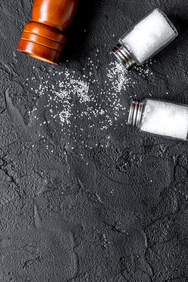 Download Salt In Bottle With Saltcellar For Spices Set Dark ...