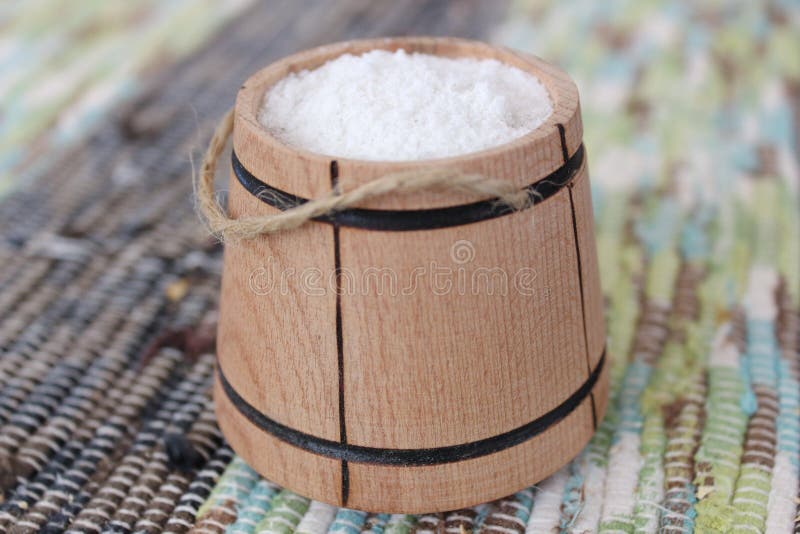Salt in the bucket stock image. Image of wooden, natural 111853685