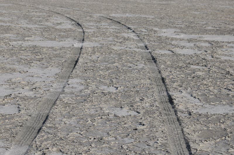 Salt dry and cracked lake Akrotiri in Cyprus royalty free stock images