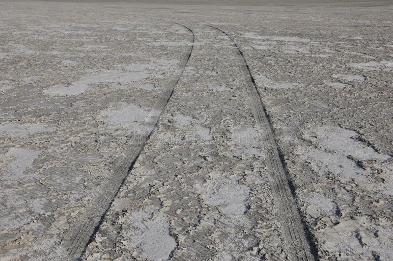 Salt dry and cracked lake Akrotiri in Cyprus stock photos