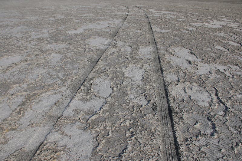 Salt dry and cracked lake Akrotiri in Cyprus stock photos