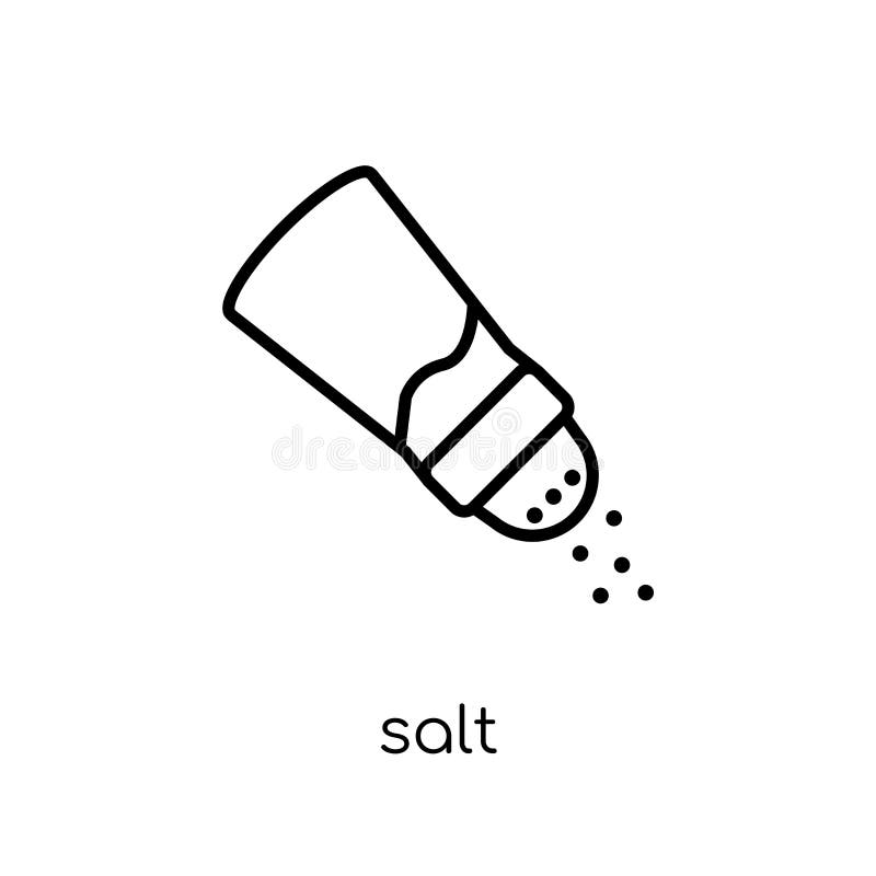 Outline Spoon Pile Salt Cooking Stock Vector Illustration of mineral