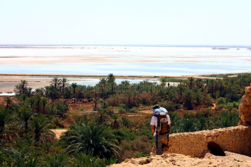 Salt Lake em oásis de Siwa foto de stock Salt Lake em oásis de Siwa foto de stock